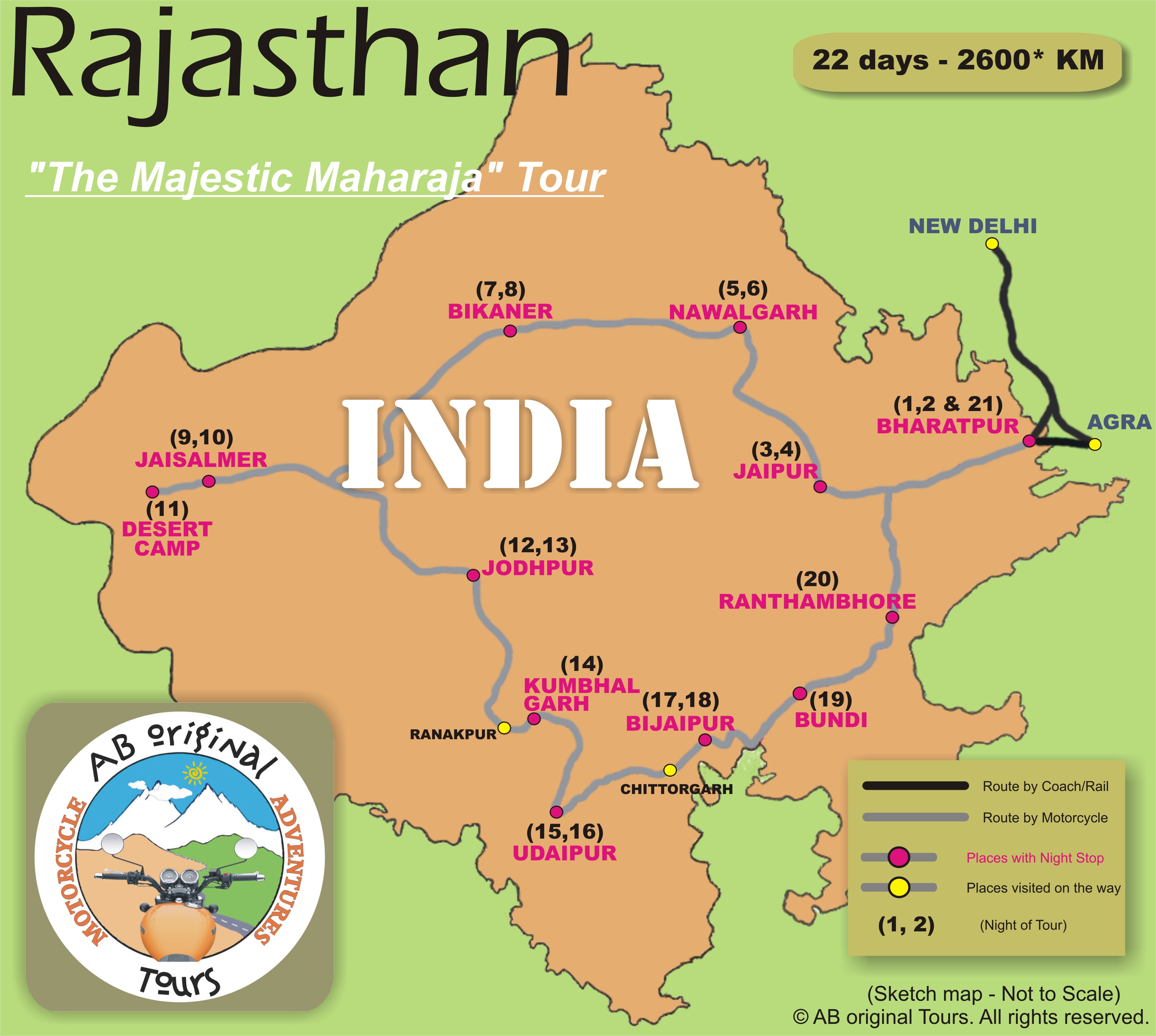 rajasthan tour route